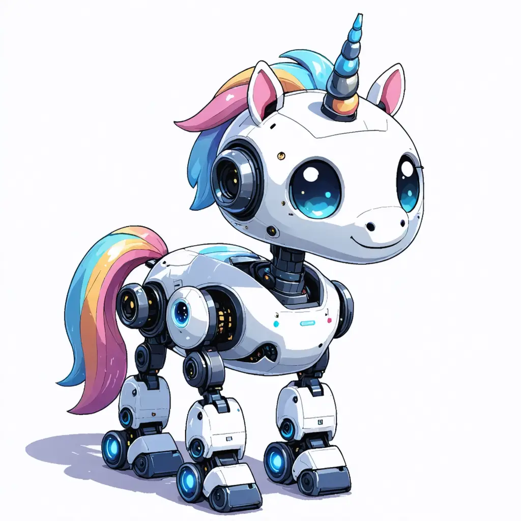 Illustration of a robot unicorn